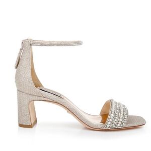 Badgley Mischka Kameryn Pearl and Jewel Embellished Ankle Strap Sandals - NWT
